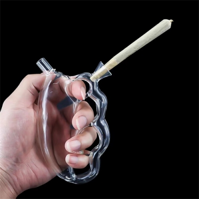 Finger Hold Water Pipe Glass Knuckle Bubbler