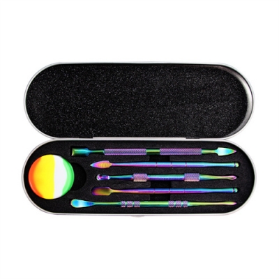 Wax Carving Tool Set Rainbow Dab Tool Kit with Silicone Container